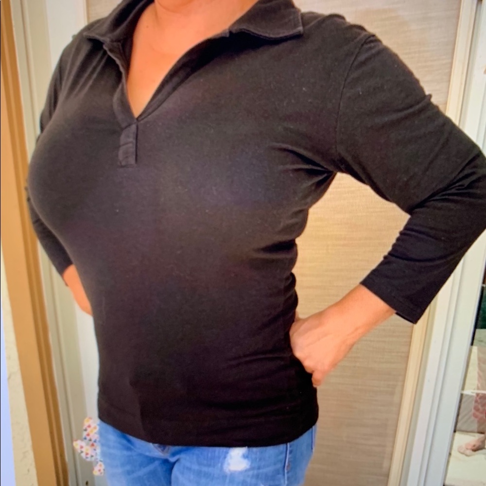 ChefsWorks Black Ladies Shirts 3/4 sleeve